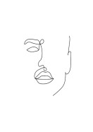Black And White Line Art Of Face | Create your own poster