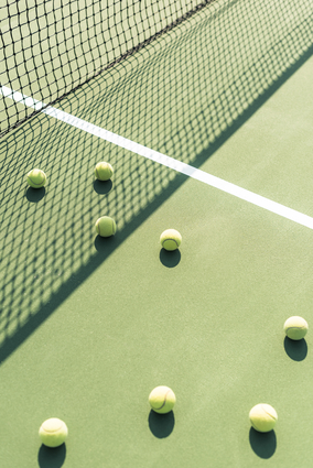 Tennis Balls On Tennis Court