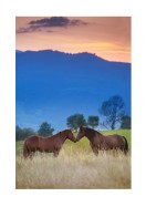 Horses In Mountain Landscape | Create your own poster